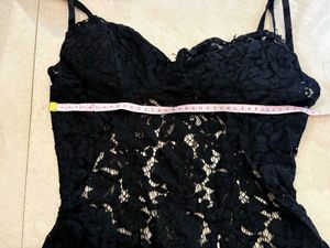 Elegant Backless Black Lace Bodysuit