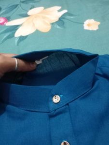 Elegant Pain Pure  Cotton RamaBlue Kurta