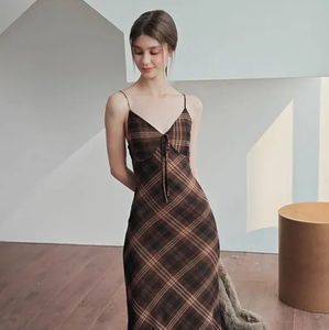 Brown Check Cute Dress