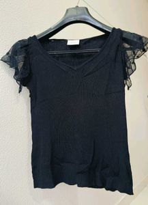 NEXT Black Lace Sleeve Top