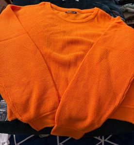 Orange Knit Pullover