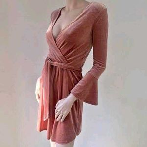 New H&amp;M Soft Velvet Wrap Dress