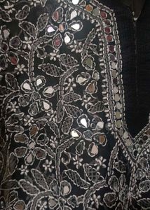 Black Embroidered Kurta