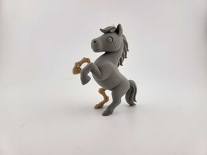 Skeleton Horse Figure 3D Printed Half Bone