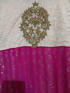 Elegant Pink &amp; Gold Anarkali