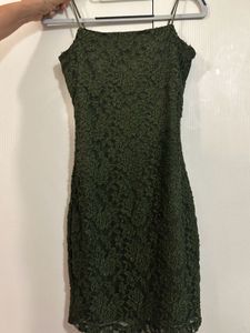 Bodycon Olive Green Sparkly Dress