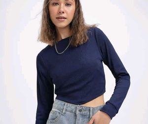 Navy Long Sleeve Top