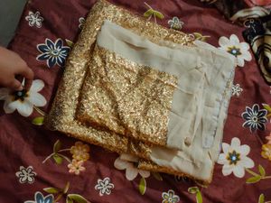 Golden Sequin Saree