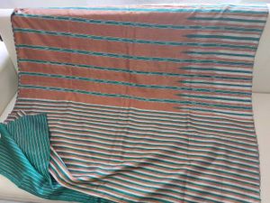 Green &amp; Brown Striped Tussar Silk Saree
