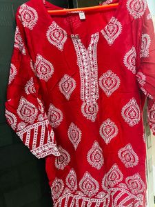 Beautiful Red Blue Kurti Combo