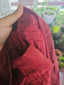 Ready to wear  Maroon Khadi Cotton Handloom Saree