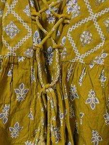 Mustard Embroidered Top