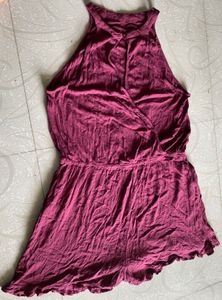 Mossimo Burgundy Romper sleevless size:L