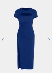 Blue Slit Bodycon dress