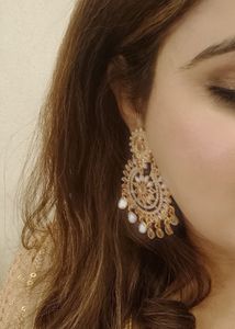Elegant Gold &amp; Crystal Statement Earrings