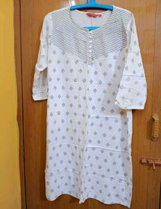 Branded White Kurti Suits Upto L