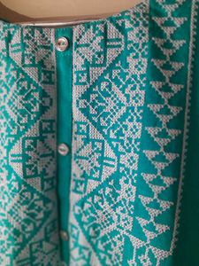 Shiny Cyan Embroidery Kurta