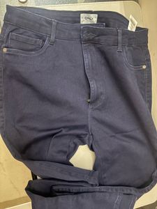 Navy Blue Straight Leg Jeans