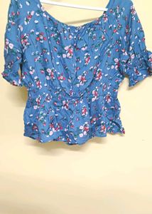 Floral Blue Top