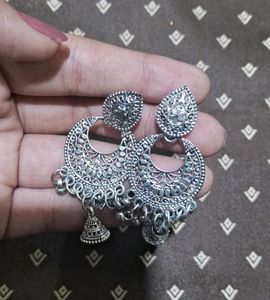 Silver Jhumka Earrings