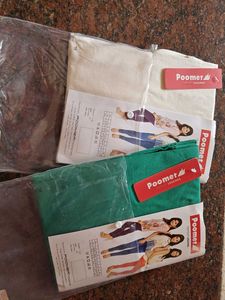 Premium Poomer Leggings Cream And Light Green