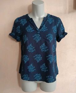 Patterned Blue Top