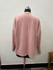 Pink Floral Embroidered Sweatshirt