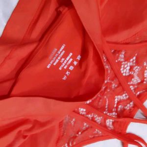 Orange Lace Bralette bra