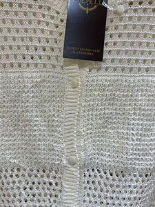 Crochet Knit Button-Up Top