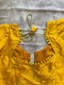 Yellow Embroidered Chiffon Saree