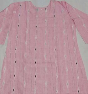 Pink Print Tunic Short Kurta