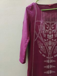Magenta W Kurta