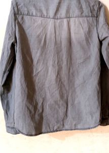 Gray Denim Button-Down Shirt