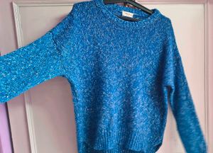 Blue Knit Pullover