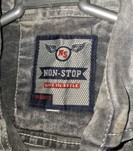 Grey Levy Logo Denim Jacket For Men