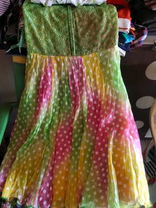 Multicolour Kurti With Dotted Leggings