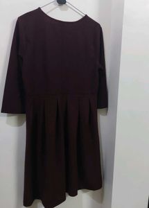 Burgundy Fit &amp; Flare Dress