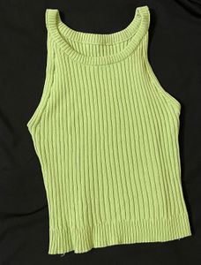 Lime Green Ribbed Tank Top