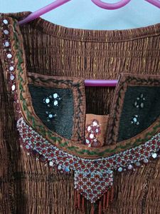 Brown Embellished Kurta