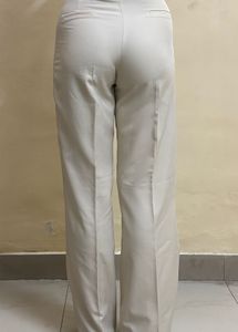 Cream straight fit Trousers Korean Pants