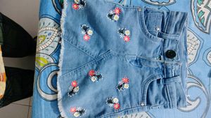 Denim Girl  Embroidered Skirt