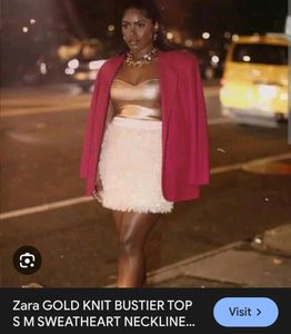 Zara Golden Tube Top