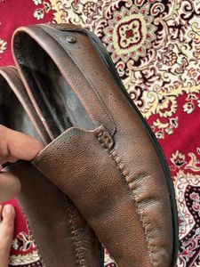 Mochi Classic Brown Leather Moccasin Loafers