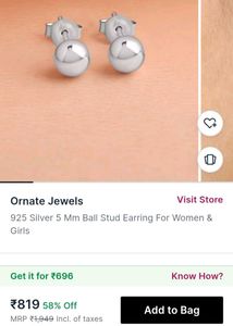 Silver Ball Stud Earrings (solid ones)