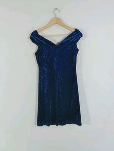 Royal Blue Velvet Western Dress (Women)