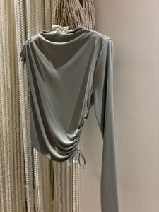 ZARA Assymetrical Ruched Fitted Top