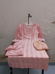 Pink Kurta paint dupatta 🩷