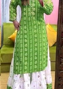 Red Printed Kurti Set