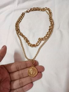 Aesthetic Double Layer Coin Golden Chain