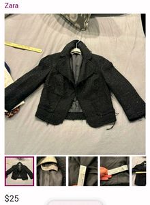 Zara Basic Black Boucle Jacket